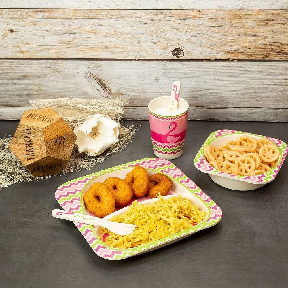 VAISSELLE BEBE - BambooKid™ - Flamant rose