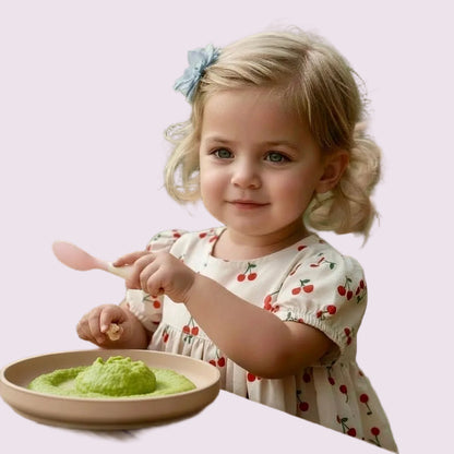 Couvert bébé flexible 6/24 mois| Silicone Sécurisé