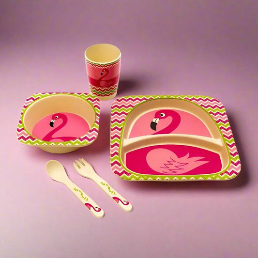 VAISSELLE BEBE - BambooKid™ - Flamant rose
