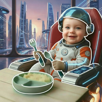 Couvert bébé flexible 6/24 mois| Silicone Sécurisé